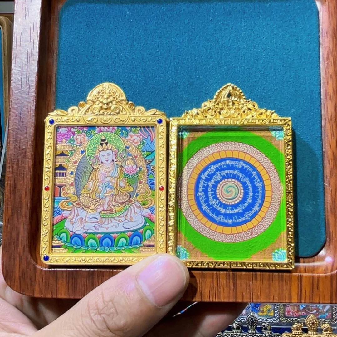 吊坠热贡纯手绘普贤加妙音口