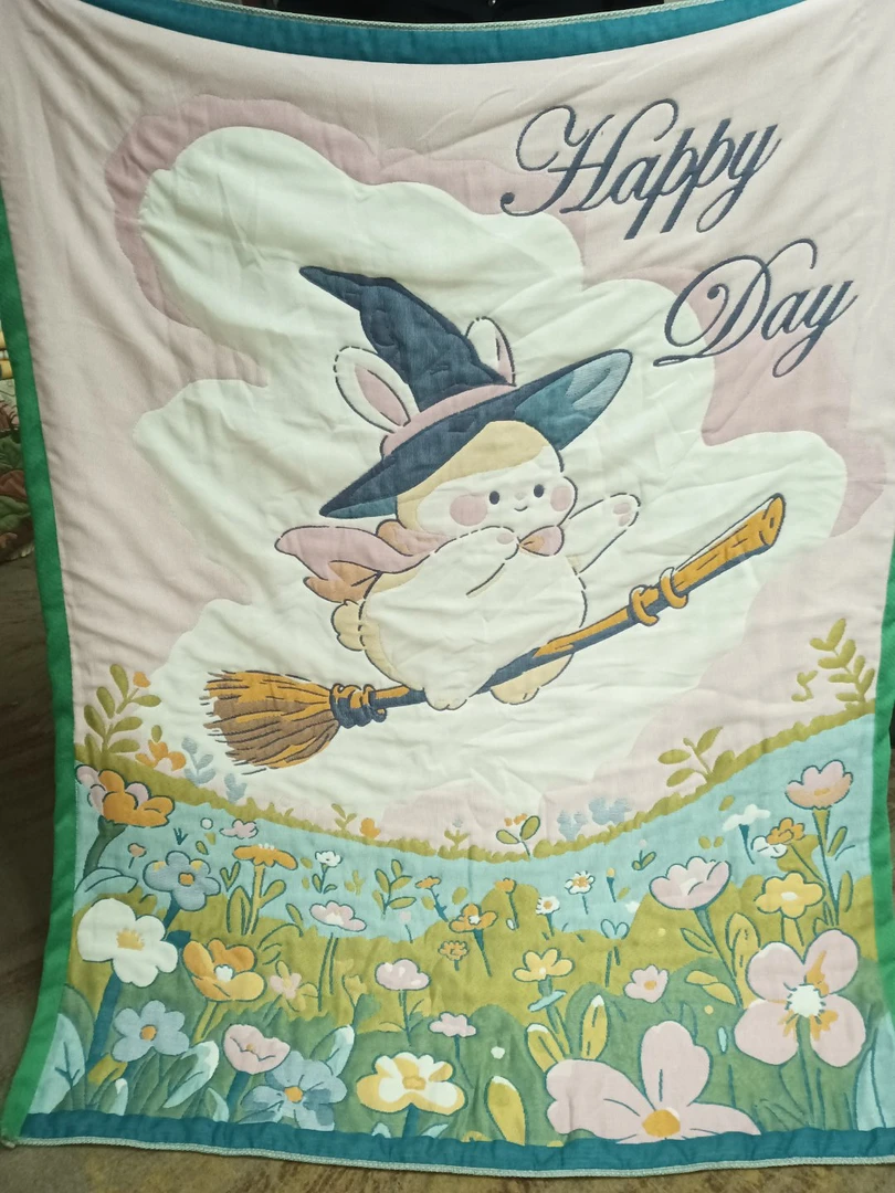 【温暖家居】微瑕 棉纱面包被120*150cm-小魔仙