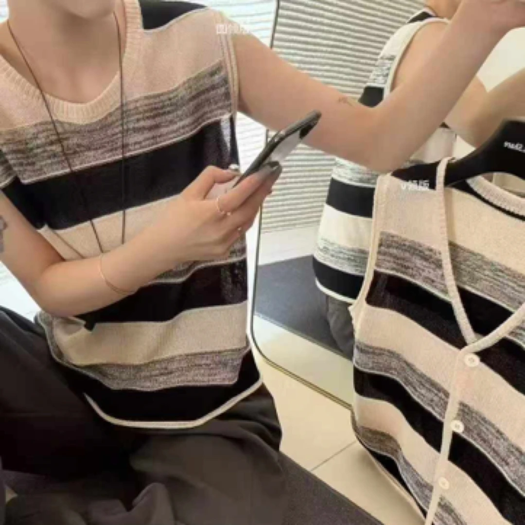 DD-条纹撞色针织衫（发货3-5）