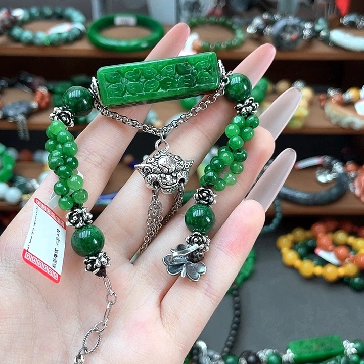 糯***子翡翠未镶嵌手链饰品