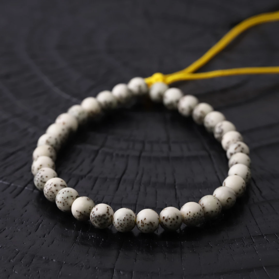S5018-2【骨瓷河豚】大留白星月菩提圆珠单圈文玩手串