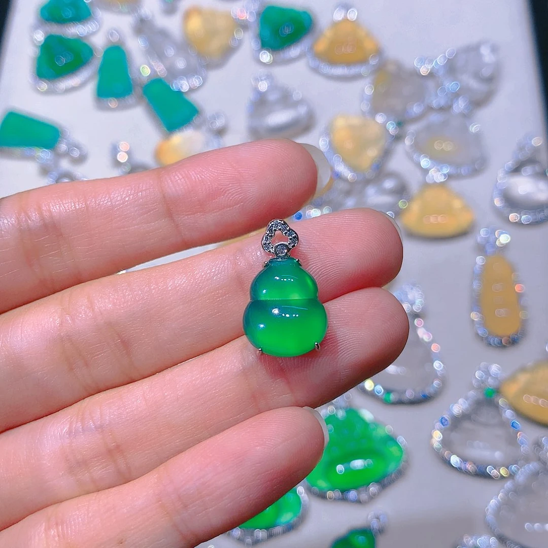 玛瑙/玉髓颈饰银S925镶嵌