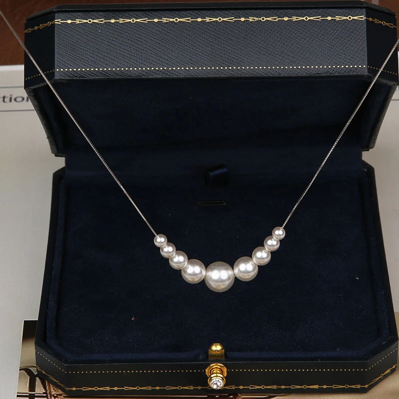 陌象 链子925银 链坠简约项链可调节时尚坠链轻奢珠宝正圆颈链女