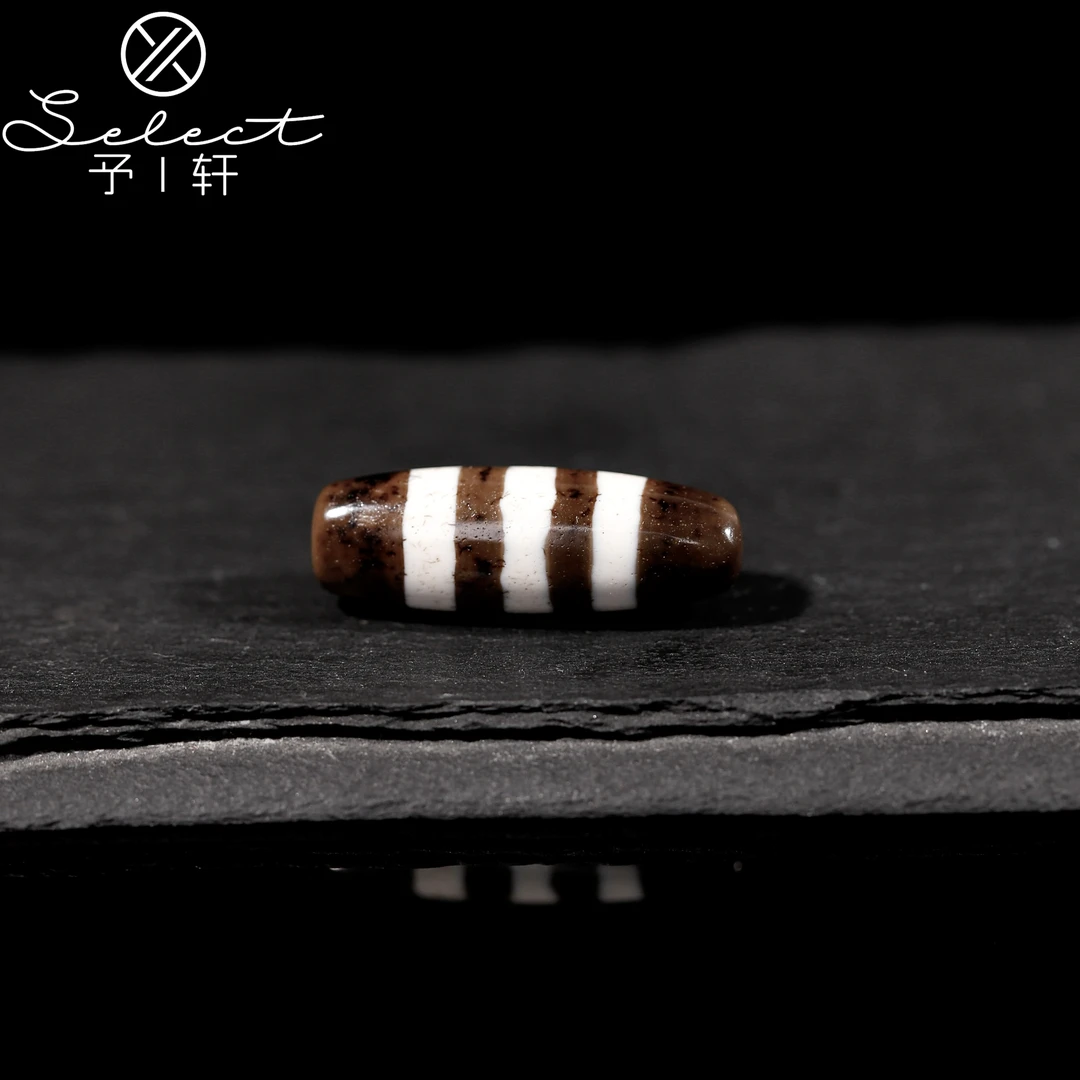 予轩出品;行运任晓攀雪域页岩手工五线珠27.5*9.4mm天珠玛瑙吊坠