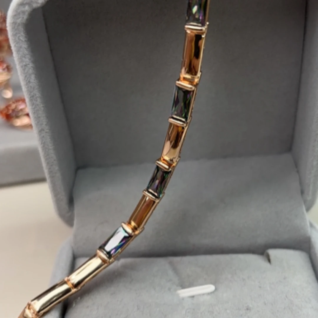 铜合金锆石手链 新款镀585红金手链