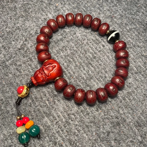 回流凤眼菩提扁形文玩好物酥油供成品开眼老串13-14mm ±