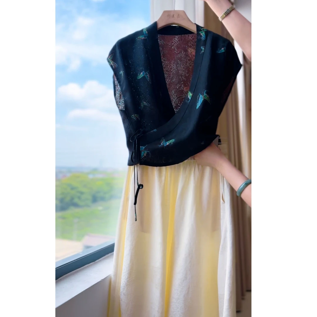 DY2196樱美嘉璐璐推荐新款桑蚕丝100香云纱花萝夏季新款短款上衣