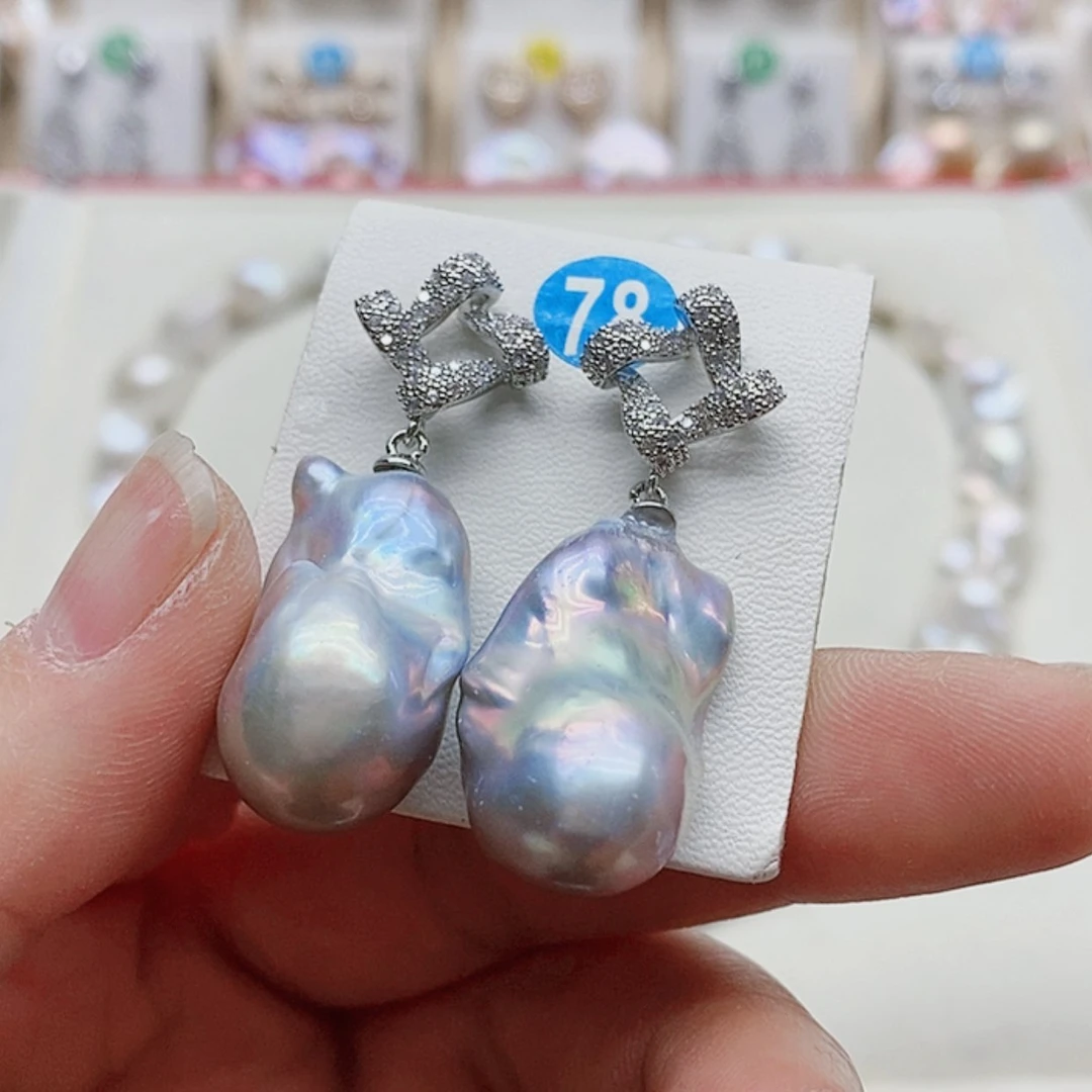 【闪购商品】淡水珍珠耳饰银S925镶嵌