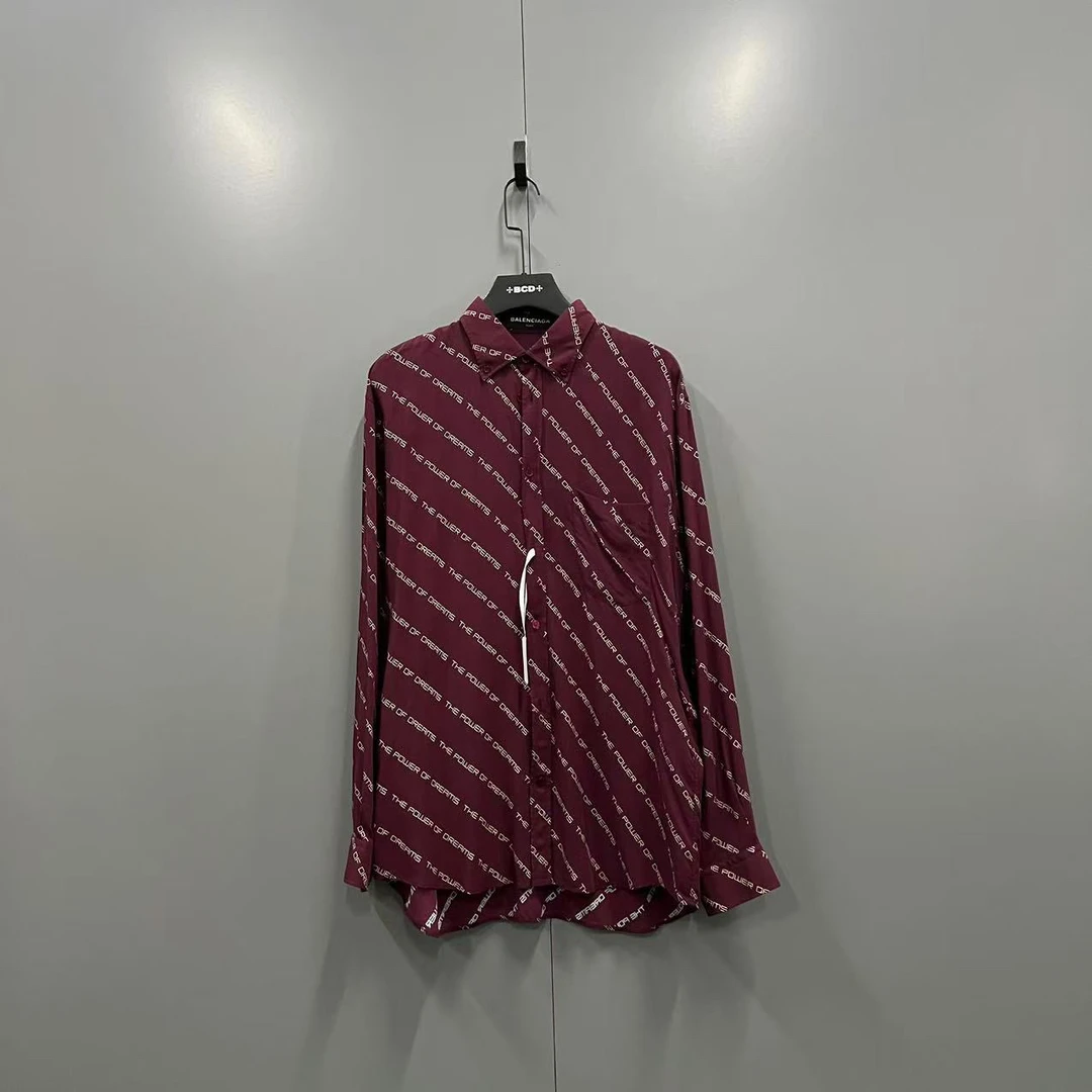 95新 Balenciaga/巴黎世家 (ll) 满印弹幕衬衫 38码/bc006548