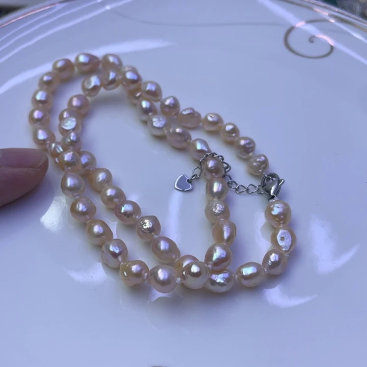 淡水珍珠项链合金蜉****地