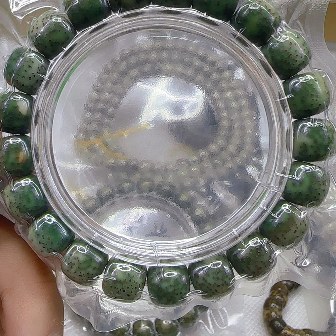 手串星月菩提108殿堂绿包白星月菩提单圈11左右