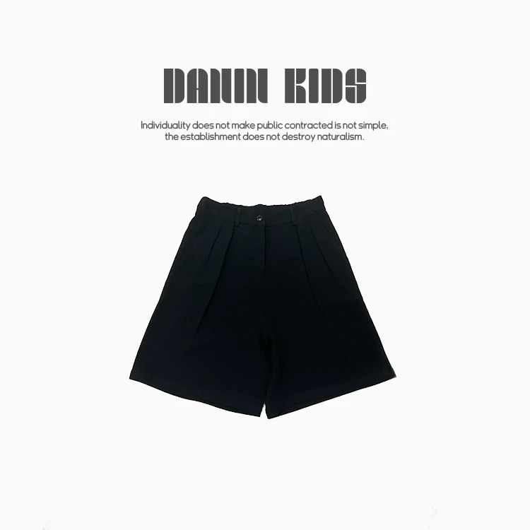 嗒囜【主理人私服】夏季新款韩版宽松阔腿黑色西装短裤休闲短裤女