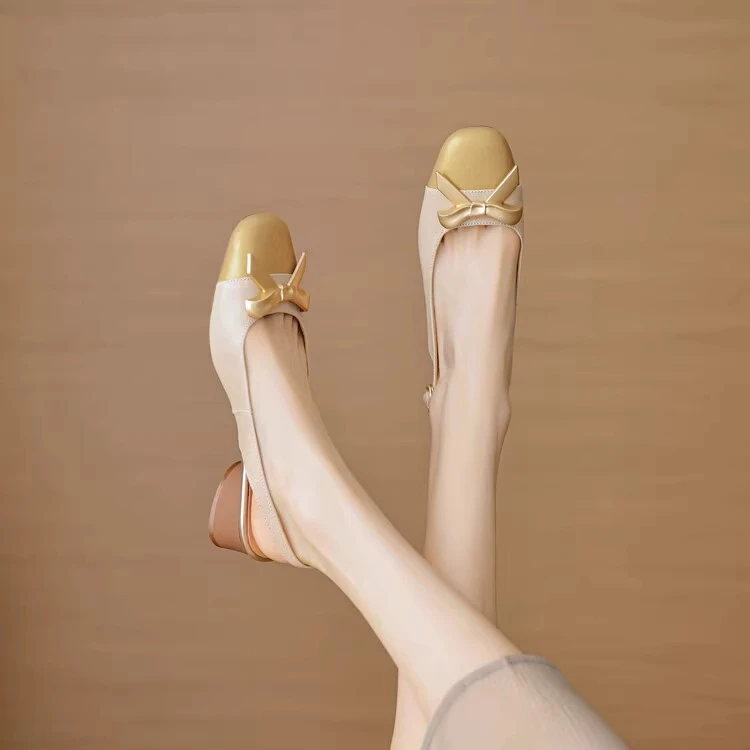 羊皮断码清仓女士凉鞋女粗跟2025夏季新款复古玛丽珍法式包头凉鞋