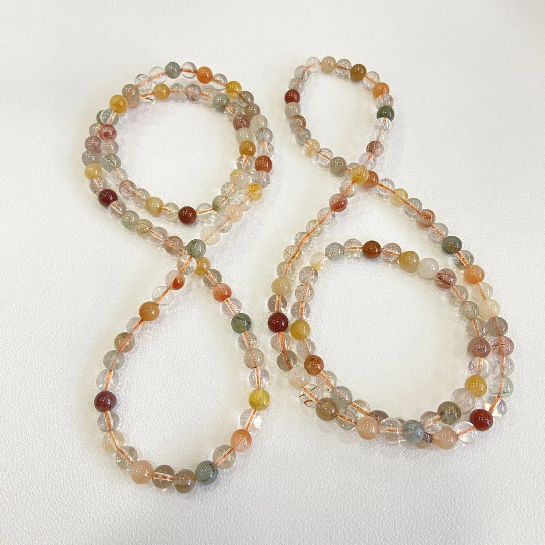 【星浩好物】发晶项链+手串-QT47L148【多样性发一套】约6mm+