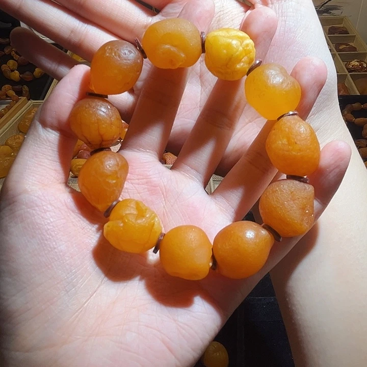 手链琥珀未镶嵌蜜蜡海漂手串20mm