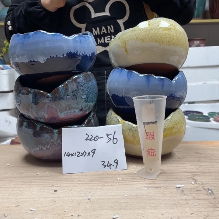 紫砂花盆蛋***.多肉花盆微瑕56