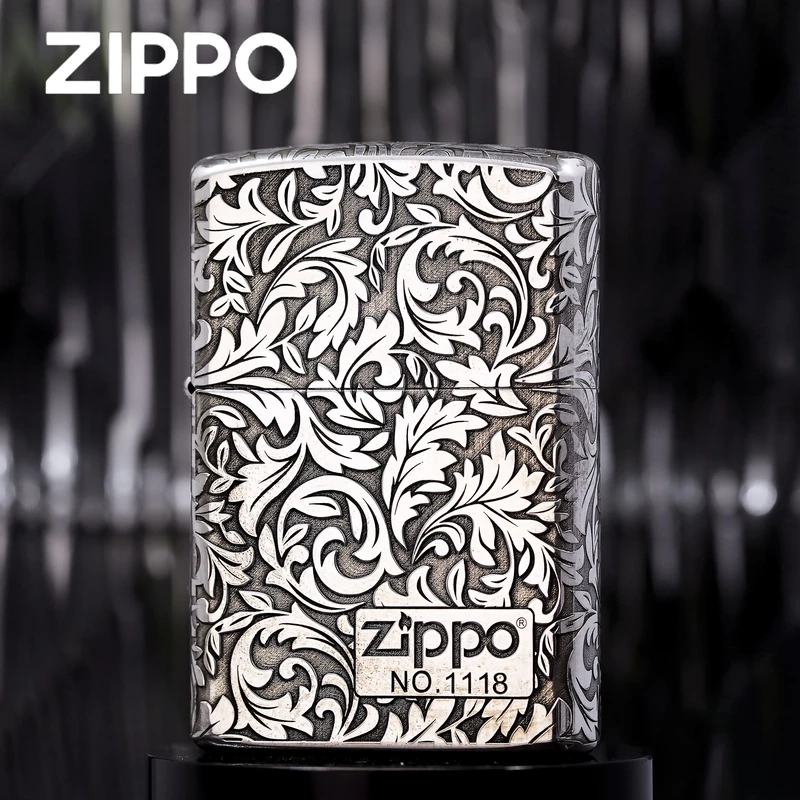 Zippo打火机正品/纯银套壳大叶唐草重甲【拍专属】DYJ1