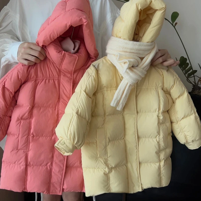 儿童冬季羽绒服中长款连帽加厚宝宝保暖外套943