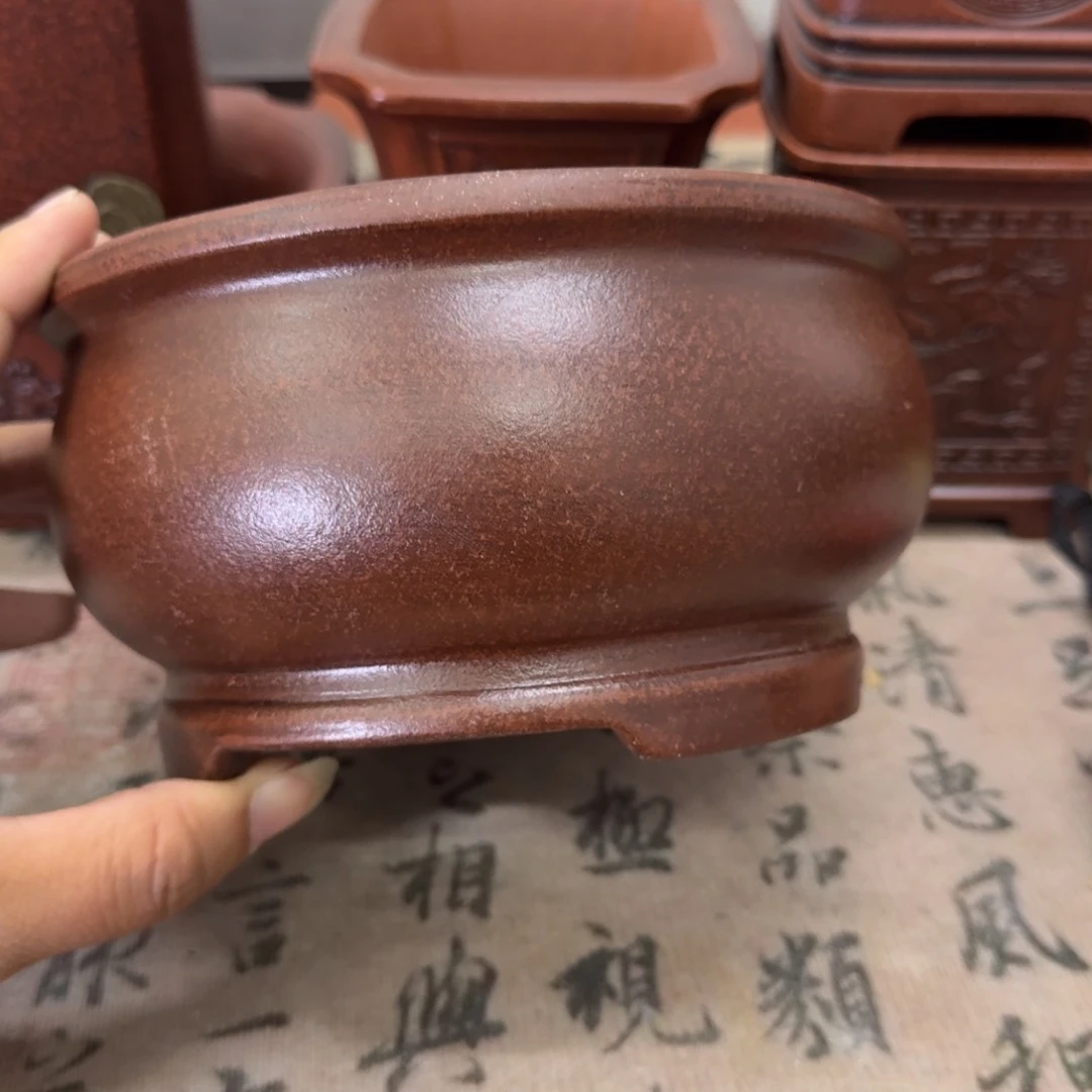 紫砂花盆14.5x8内经紫砂花盆