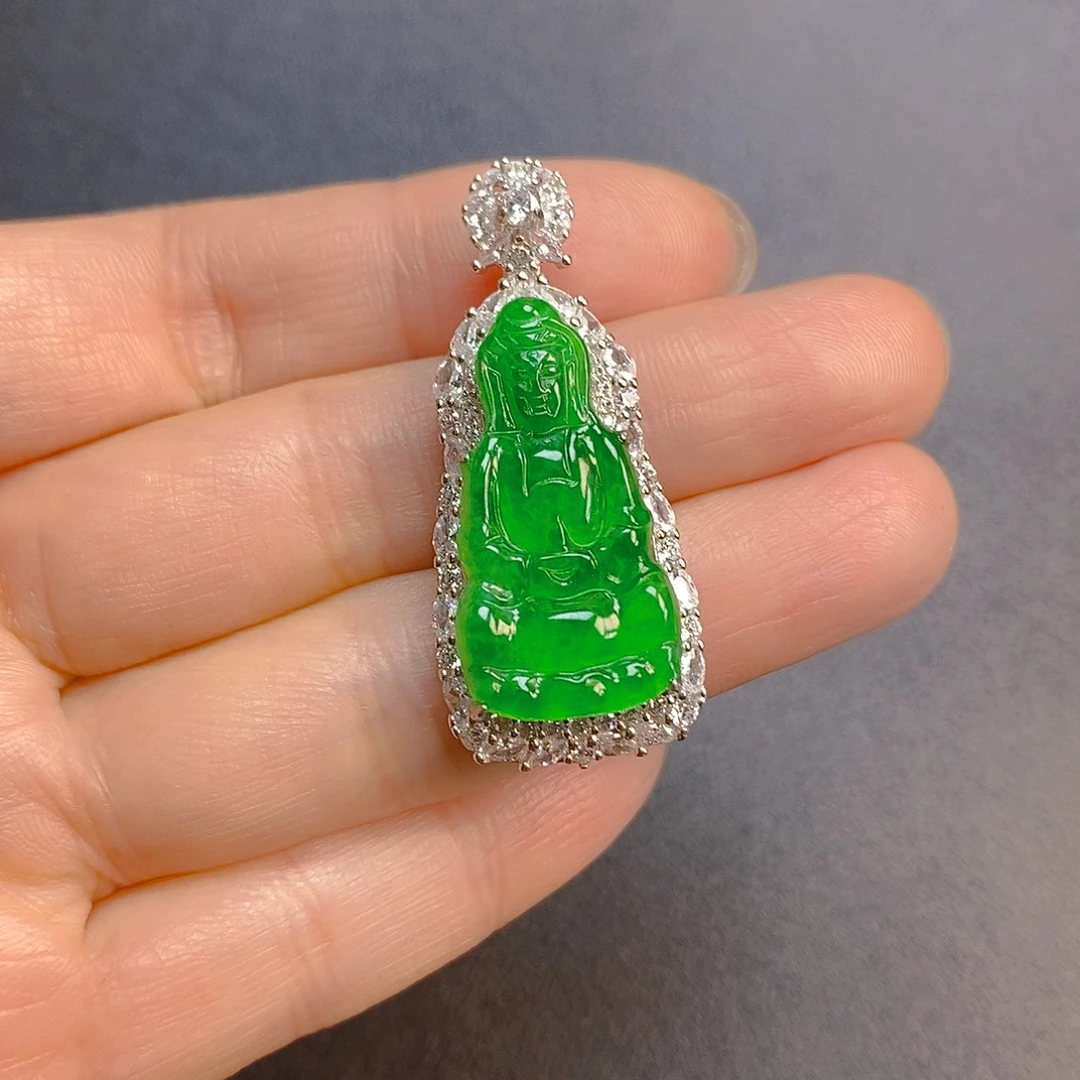 翡翠银S925镶嵌颈饰