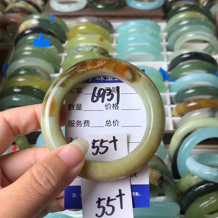 未镶嵌蛇纹石玉手镯6931