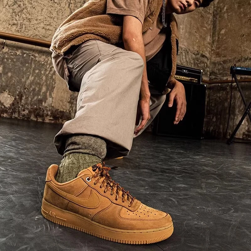 Nike 耐克男鞋官方正品Air Force 1AF1 空军一号小麦低帮休闲板鞋