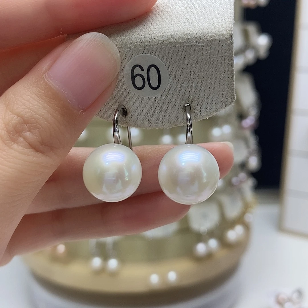 银S925镶嵌淡水珍珠耳饰