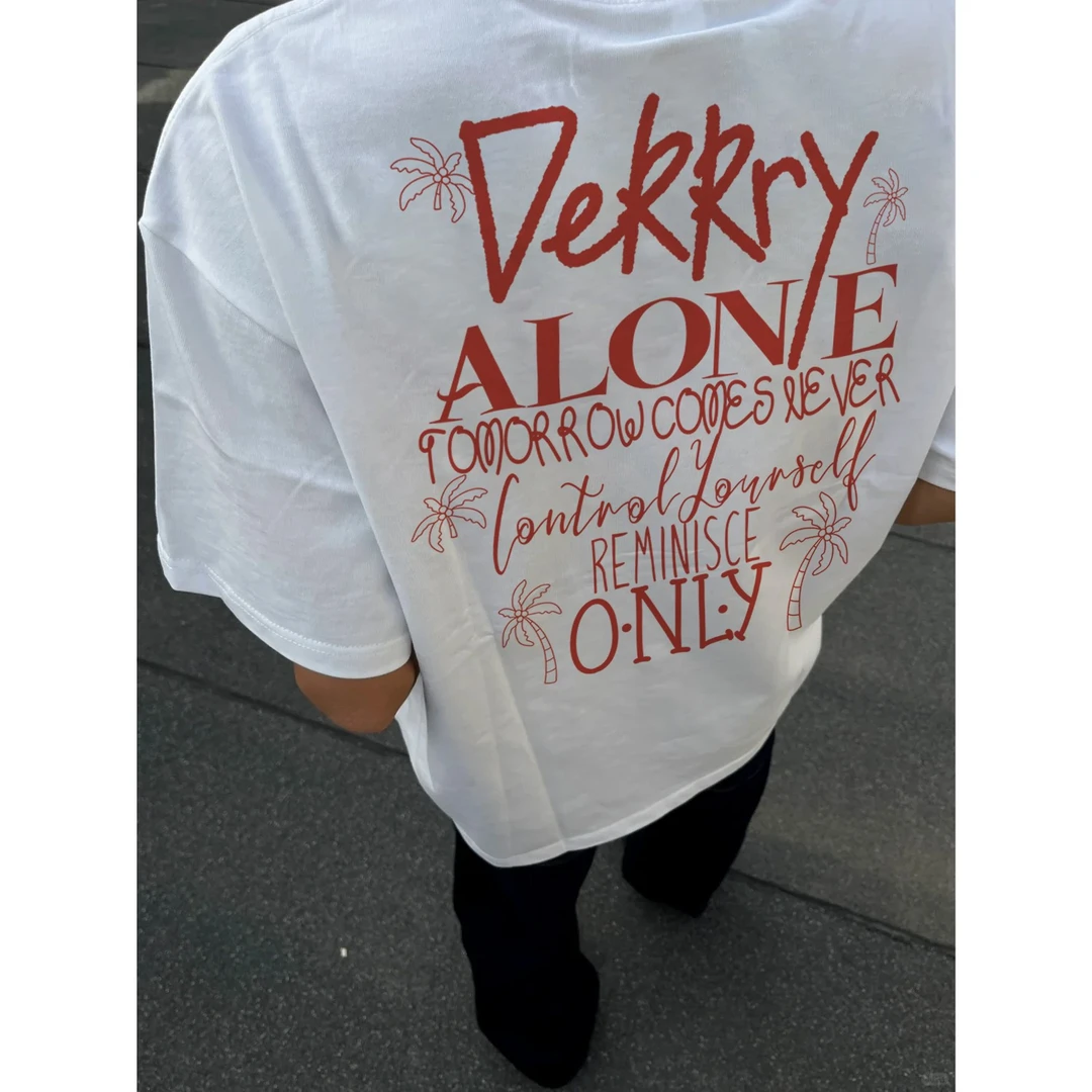 100%纯棉美式街头创意字母印花短袖t恤男女夏季休闲宽松情侣上衣