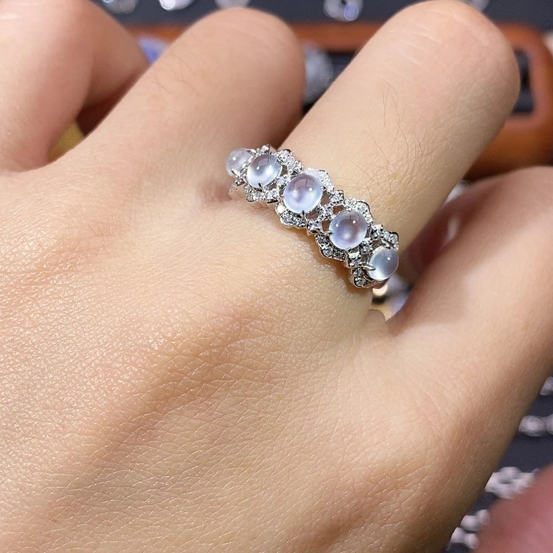 翡翠18K金镶嵌颈饰戒指