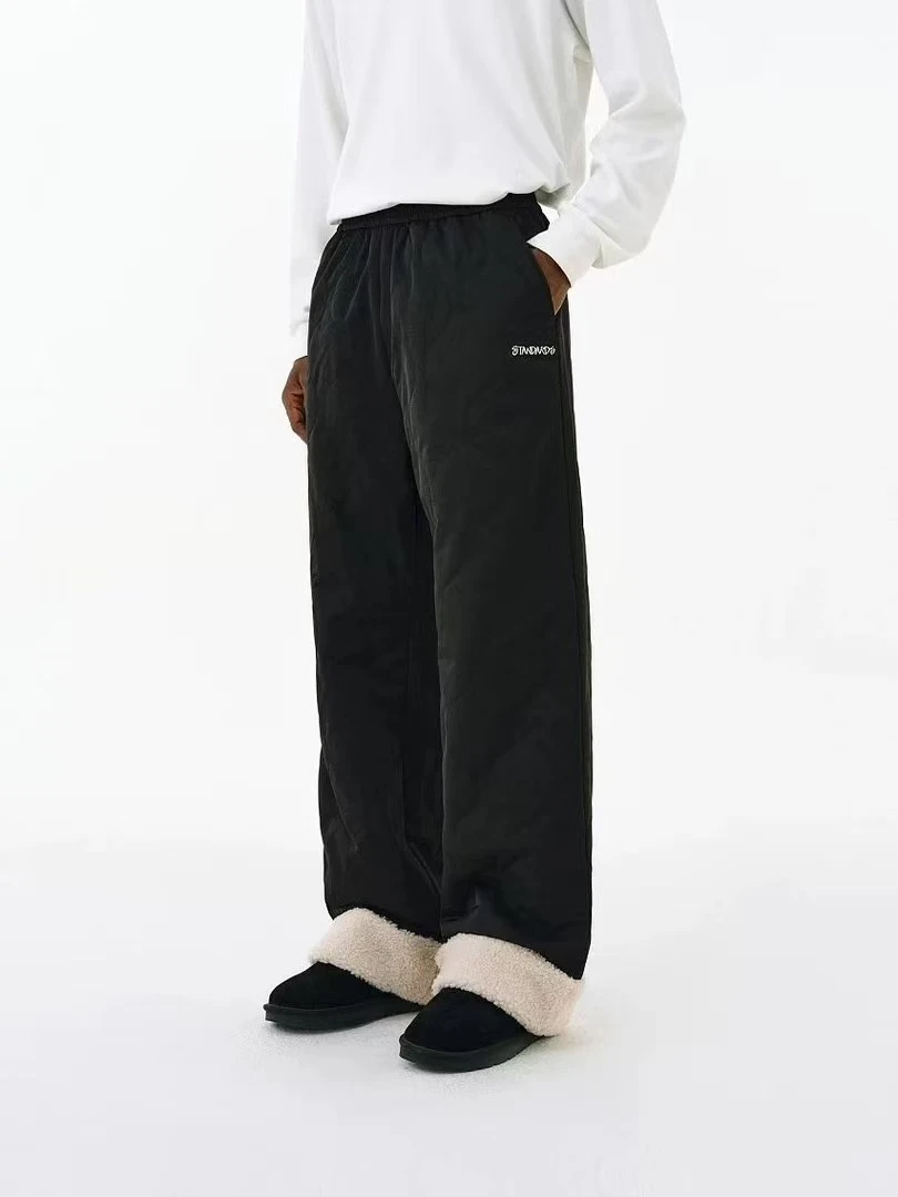 冬季加绒加厚保暖国潮牌宽松直筒长裤409-370