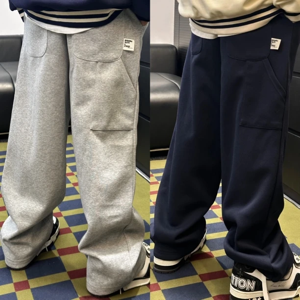 K2893小赖家亲子春秋款中大童宽松青少年时尚潮流抽绳休闲裤