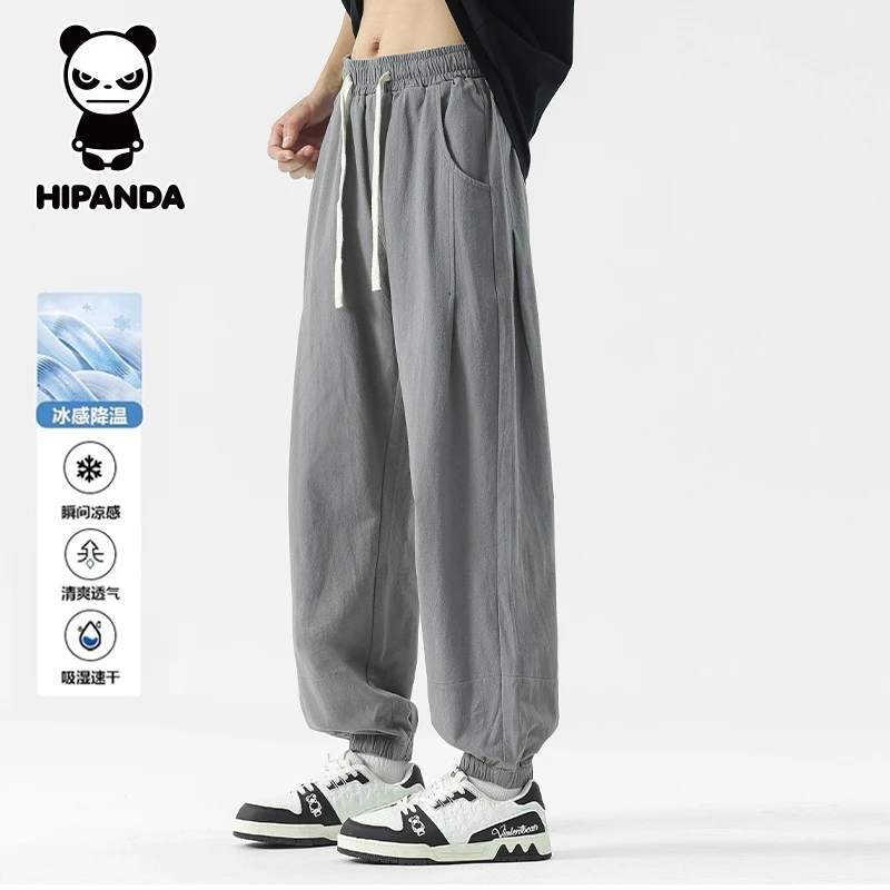 HiPanda你好熊猫男生穿搭夏装薄款宽松休闲裤百搭速干束脚九分裤