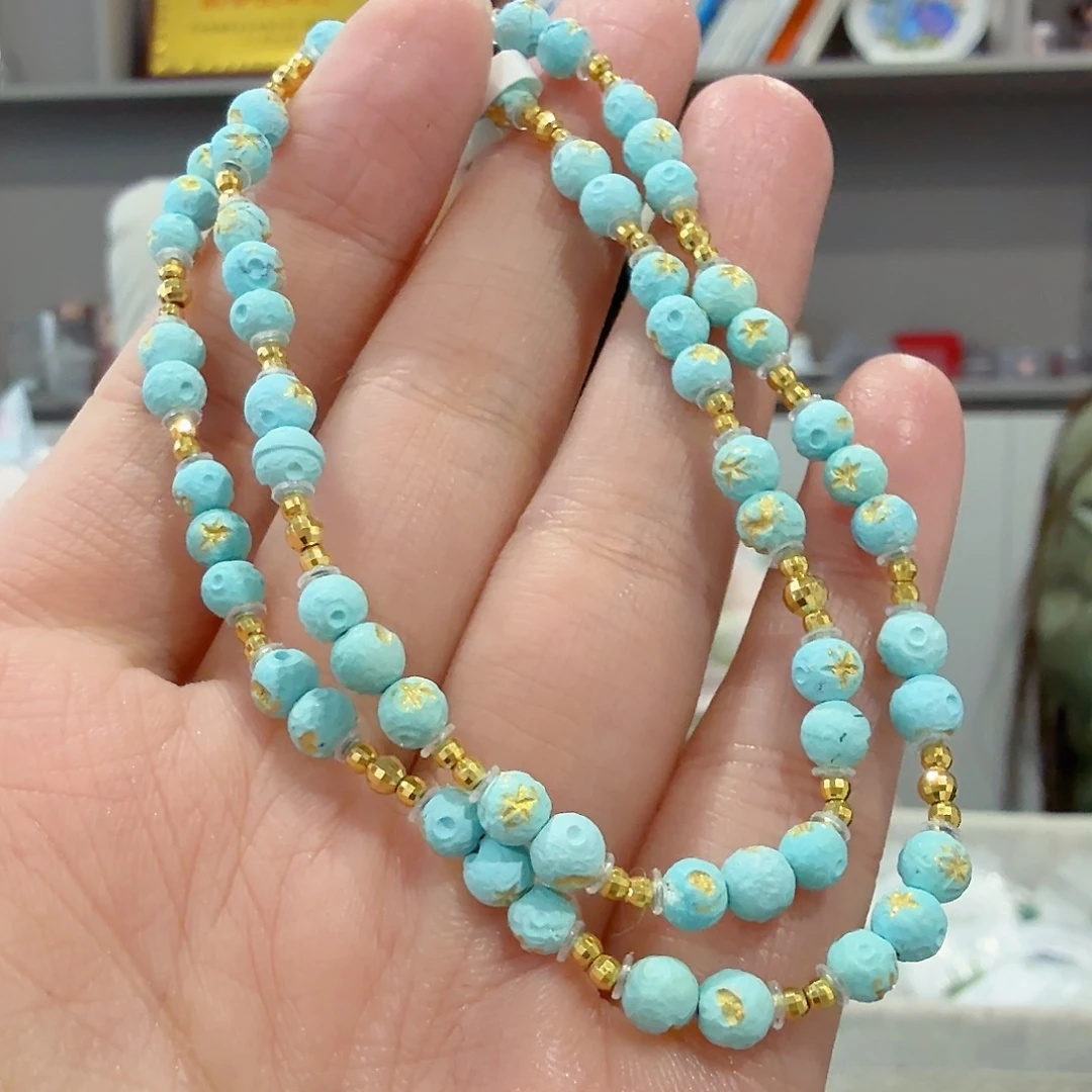 绿松石18K金镶嵌珠宝奇石