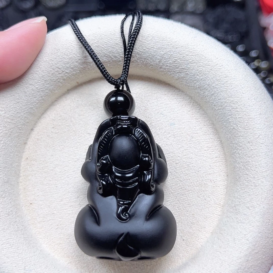 黑曜岩未镶嵌吊坠(赠链)