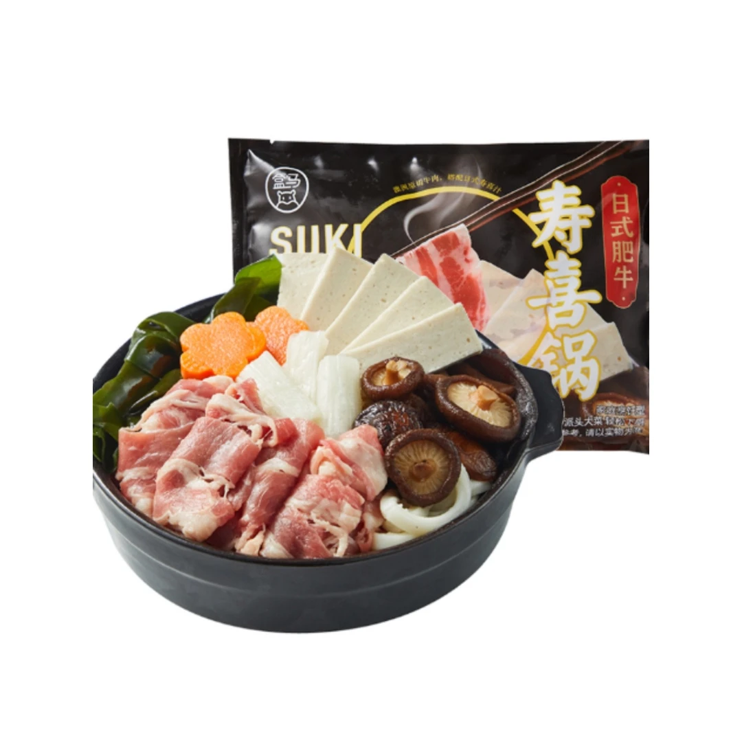 代购盒马会员肥牛寿喜锅火锅底料食材蘸料组合装户外露营休闲小吃