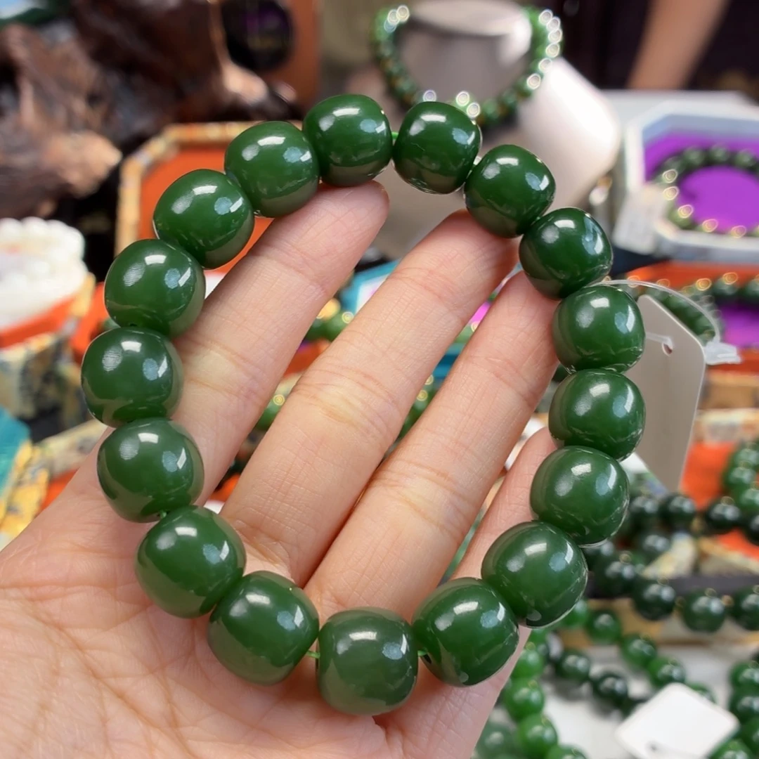 玉***光和田玉（碧玉）未镶嵌手串