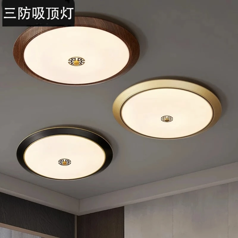 超薄吸顶灯新中式三防吸顶灯圆形防水卫生间厨卫阳台卧室过道灯