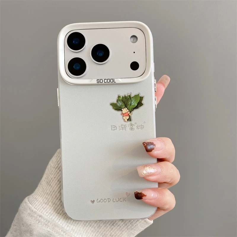 日渐富有维尼熊适用苹果17promax手机壳iphone16pro简约15pro小众