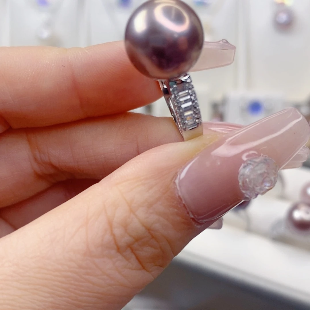 淡水珍珠戒指银S925镶嵌M****e