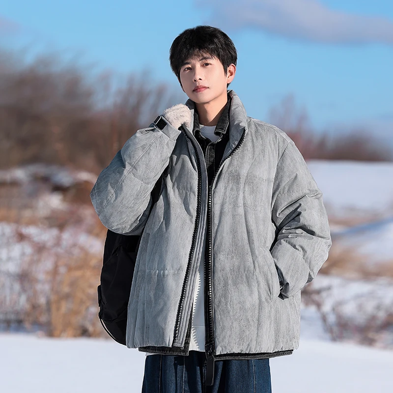 MTVO迈特优冬季男士假两件短款立领羽绒服宽松潮流时尚保暖216