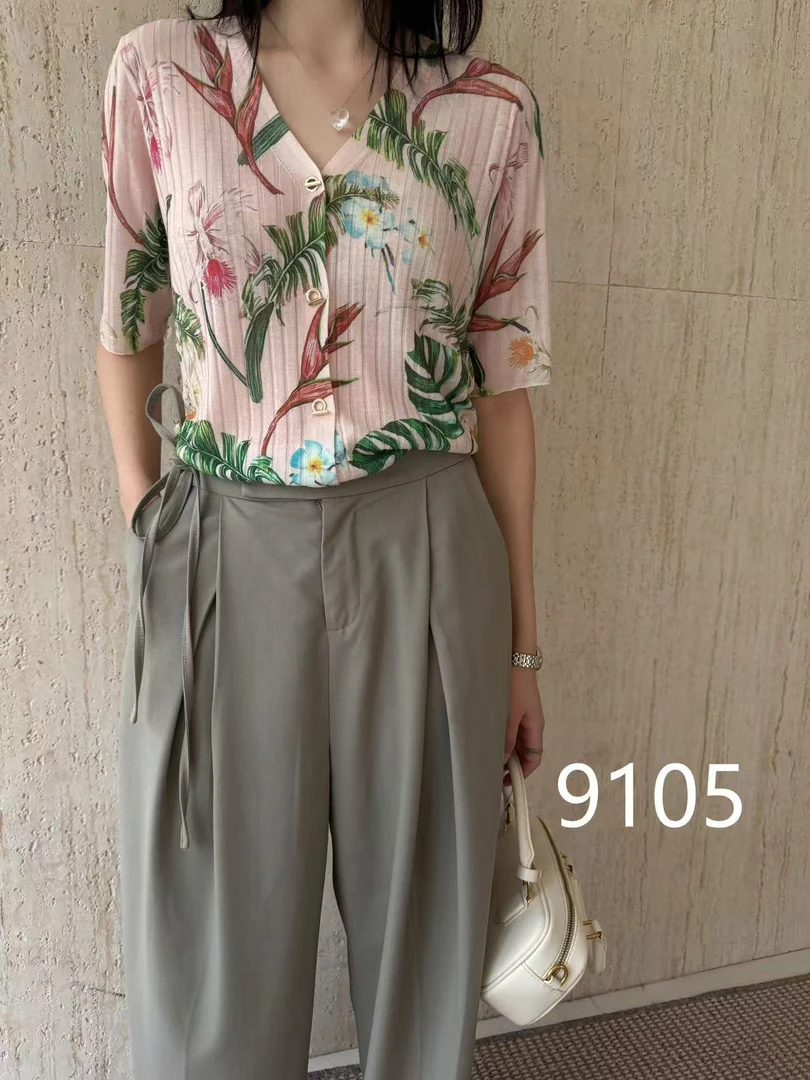 高级感气质短袖t恤女2025夏季新款设计感水溶印花别致上衣2130