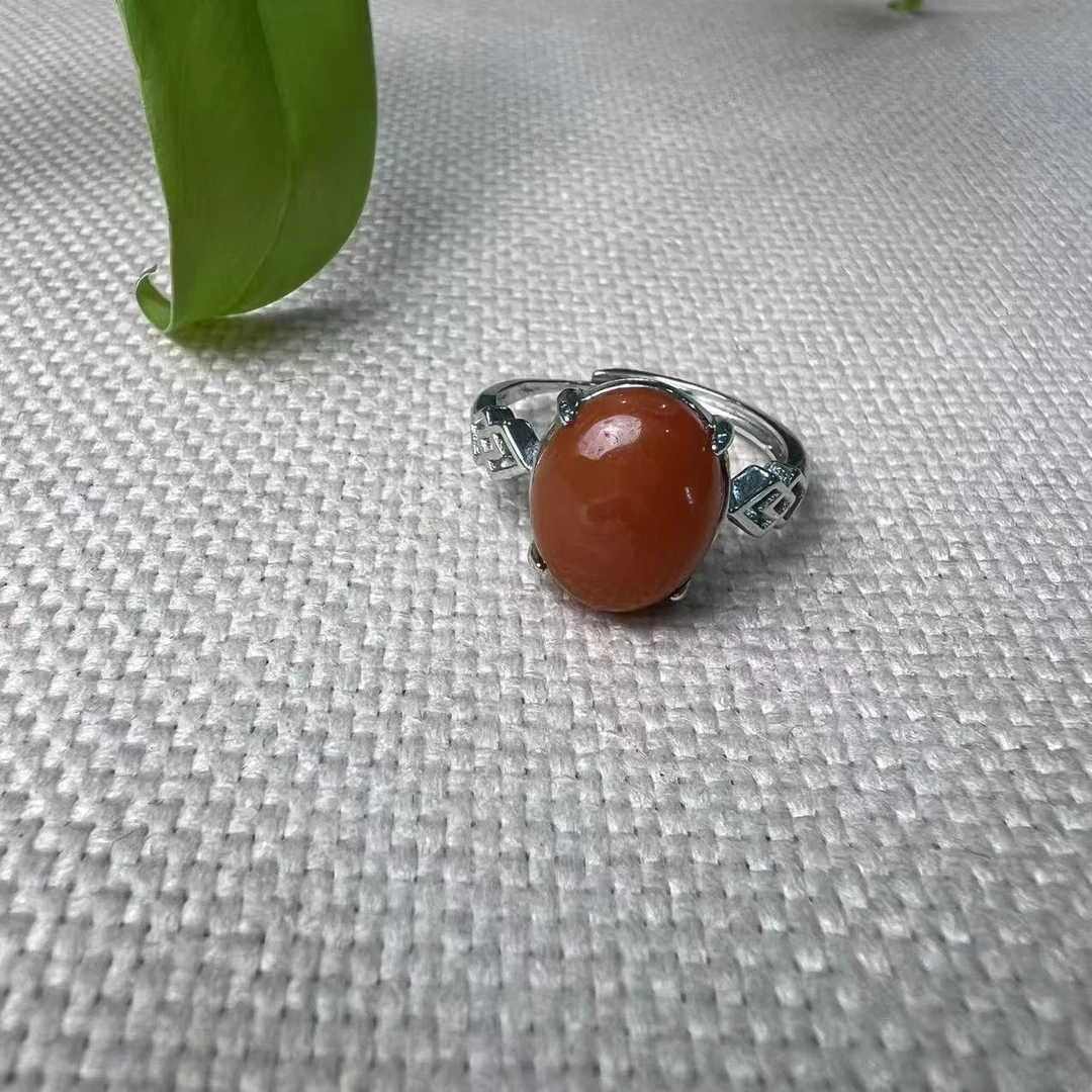 【F132]南红玛瑙戒指大气简约精致百搭