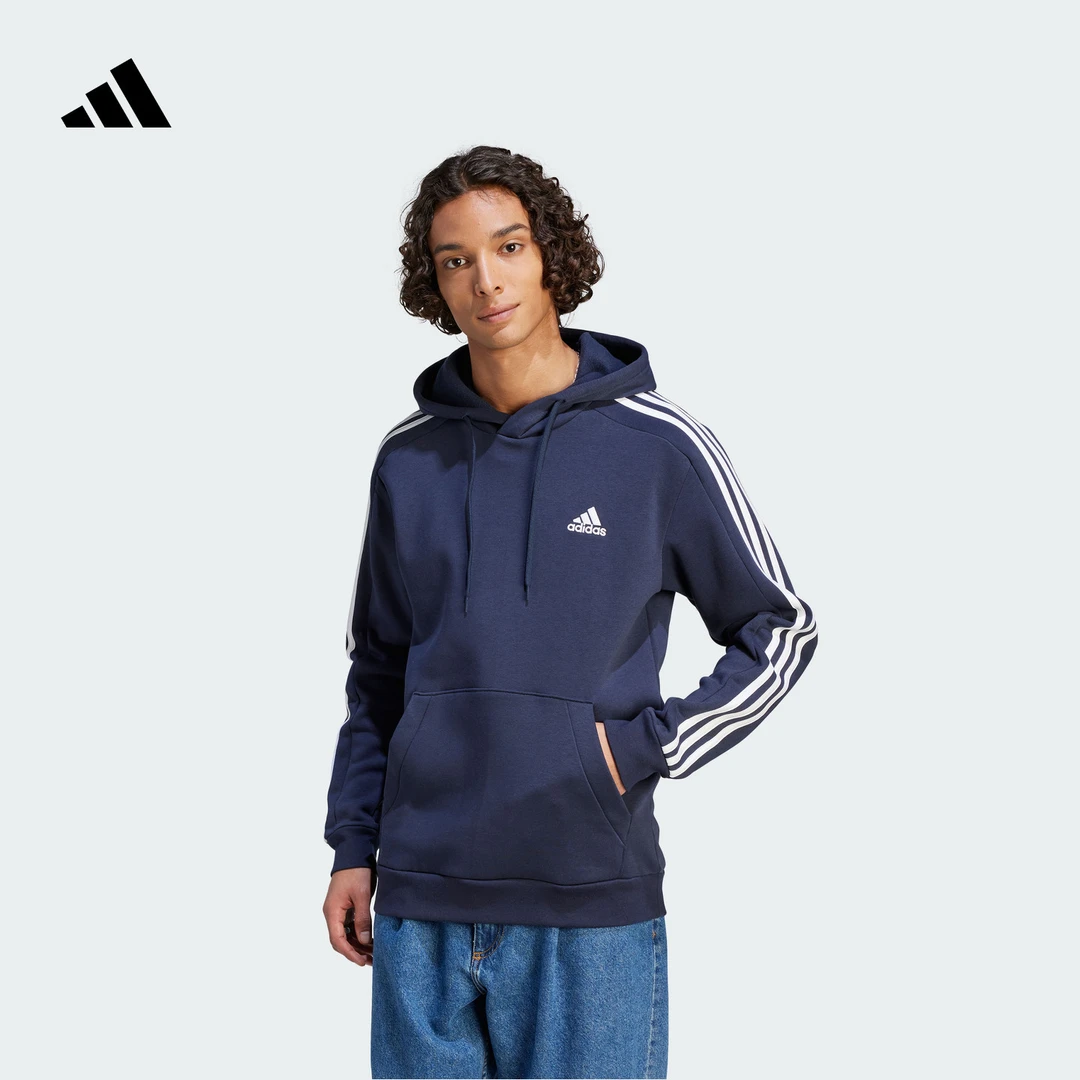 阿迪达斯官方 休闲加绒加厚连帽卫衣套头衫男款秋冬adidas IJ6473
