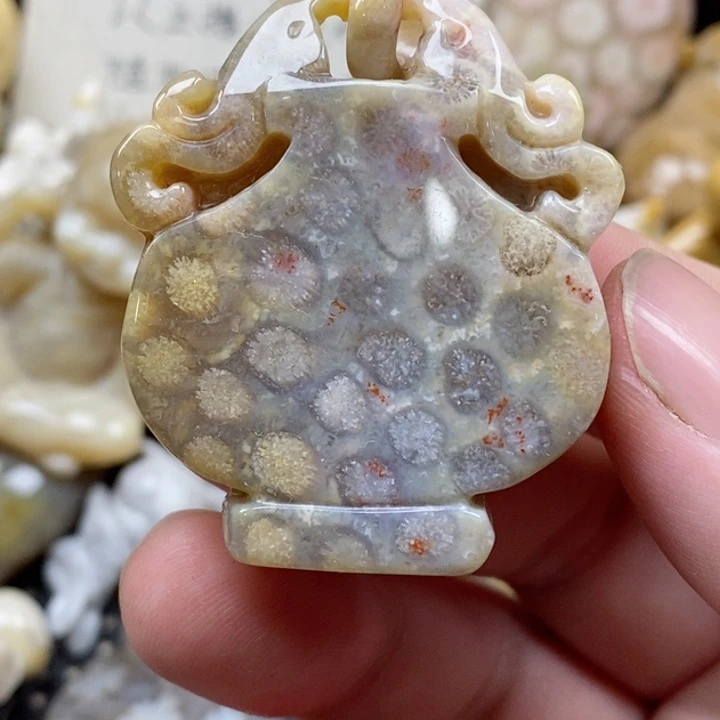 颈饰未镶嵌硅化珊瑚（珊瑚玉）有瑕
