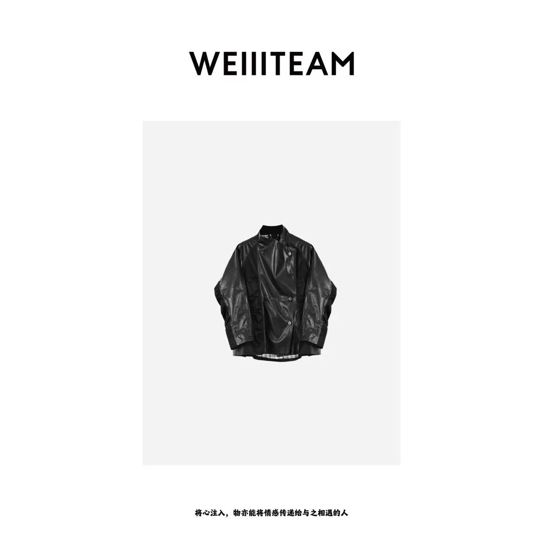 WEIIITEAM “斑驳痕迹”设计师随性褶褶皮衣  LG728