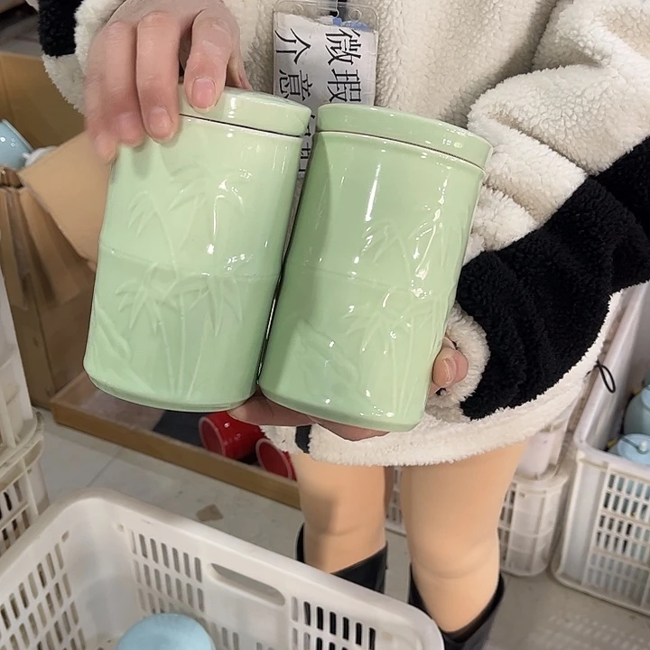 摆件陶瓷茶叶罐密封罐家用