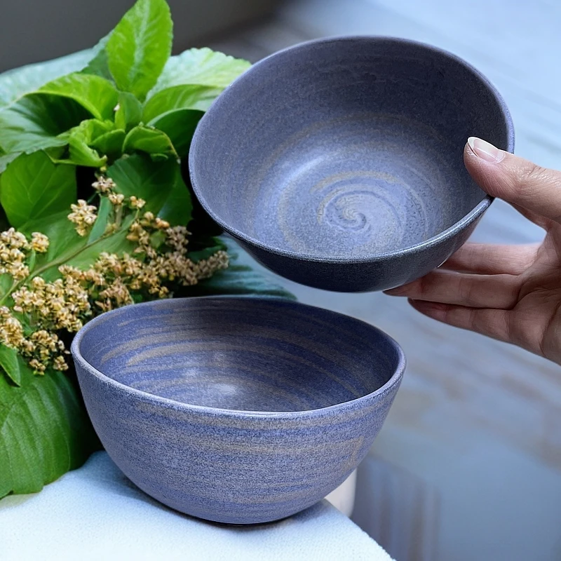 新款【2个装】粗陶拉面碗陶瓷大碗家用汤碗复古面碗辣3271微瑕