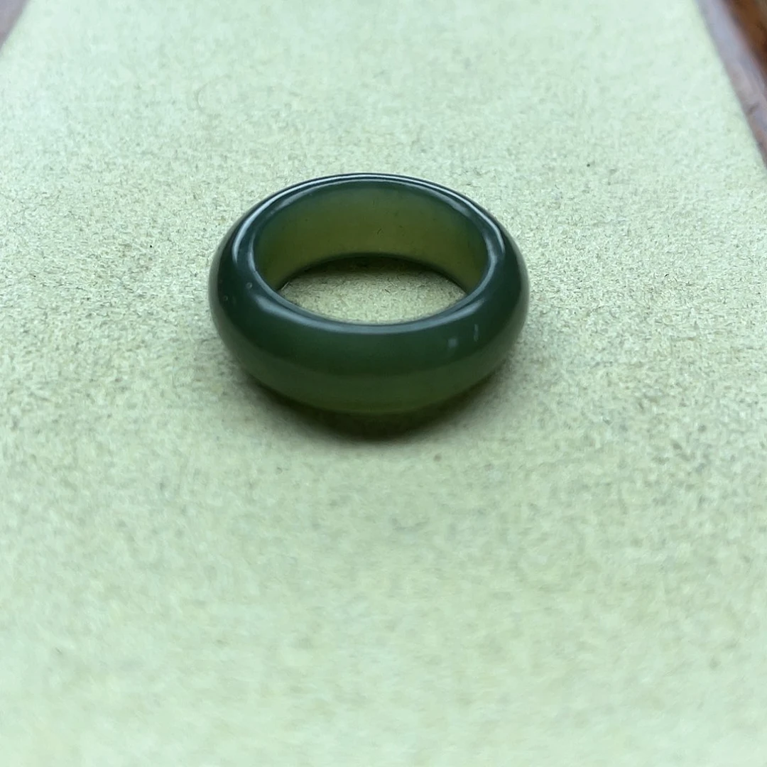 未镶嵌戒指和田玉2切末蓝宽圆切7码