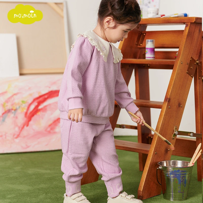 moimoln小云朵童装春季新款女童上衣裤子两件套女宝宝套装
