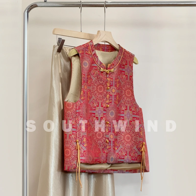 新中式唐装国风马甲女2025春季新款高级感无袖坎肩叠穿背心上衣